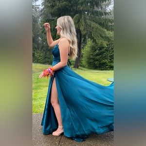 Prom Dress La Femme Empire Satin dress size 6